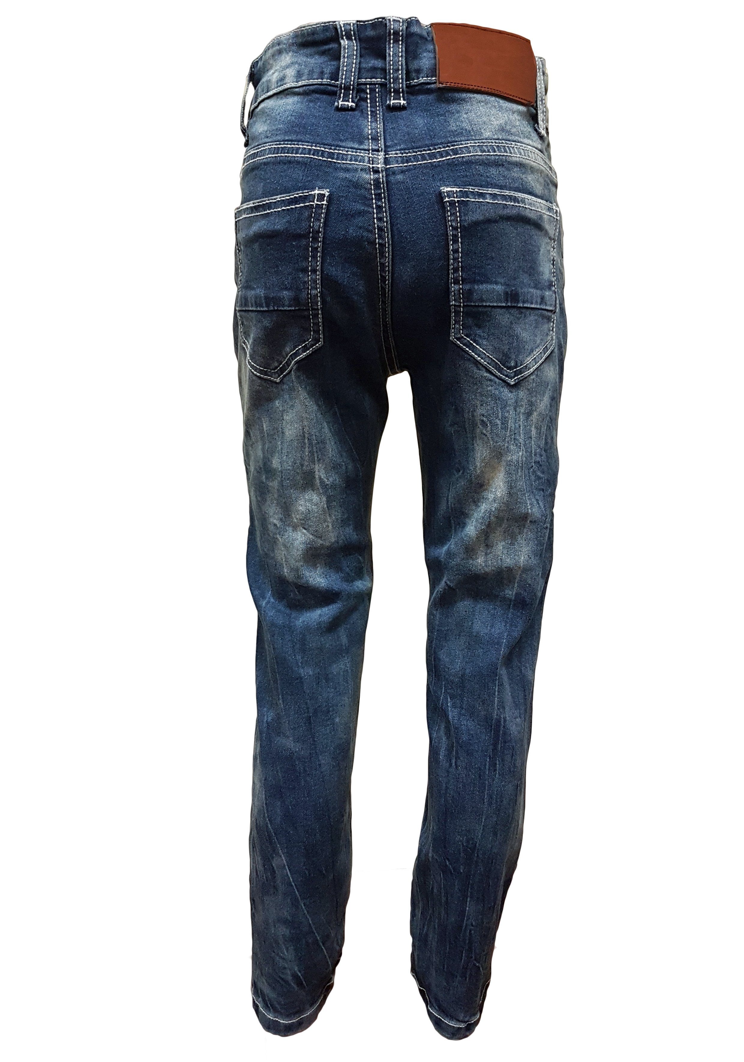 im Family Trends Slim-fit-Jeans angesagten Biker-Design