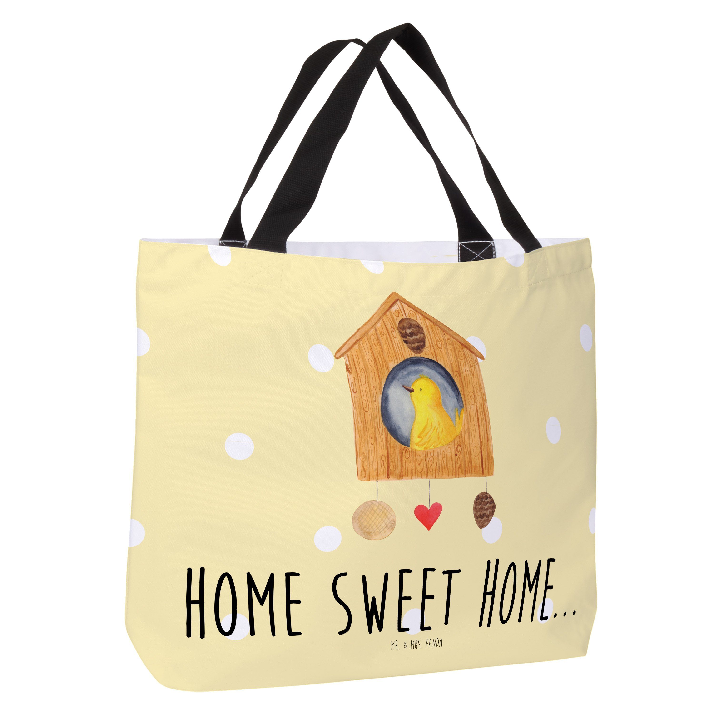 - Shopper Geschenk, Mrs. Panda sweet Tiermotive, Gelb Vogelhaus (1-tlg) Pastell Home E & Tasche, Mr. -