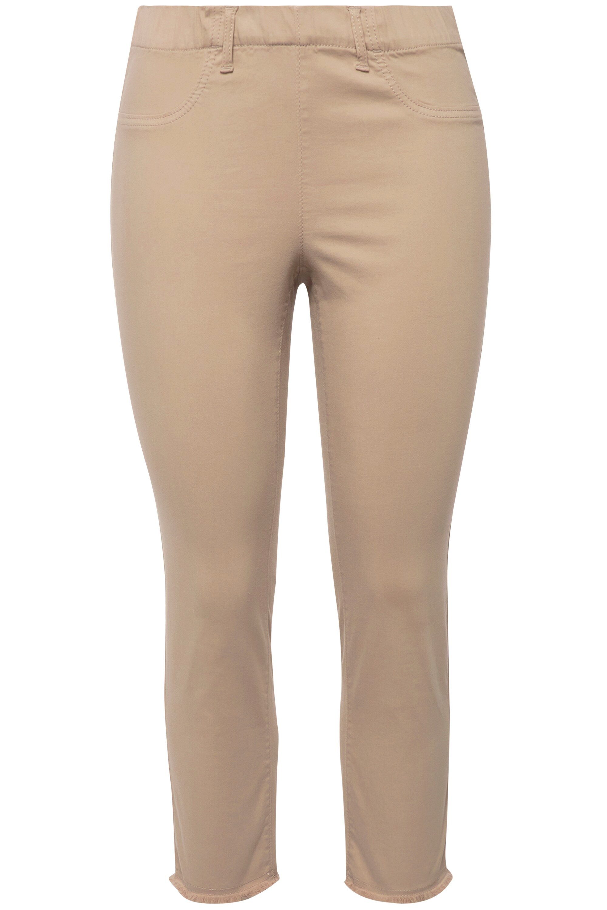 Ulla Popken 7/8-Hose 7/8-Hose Sienna Fransensaum schmales Bein günstig online kaufen