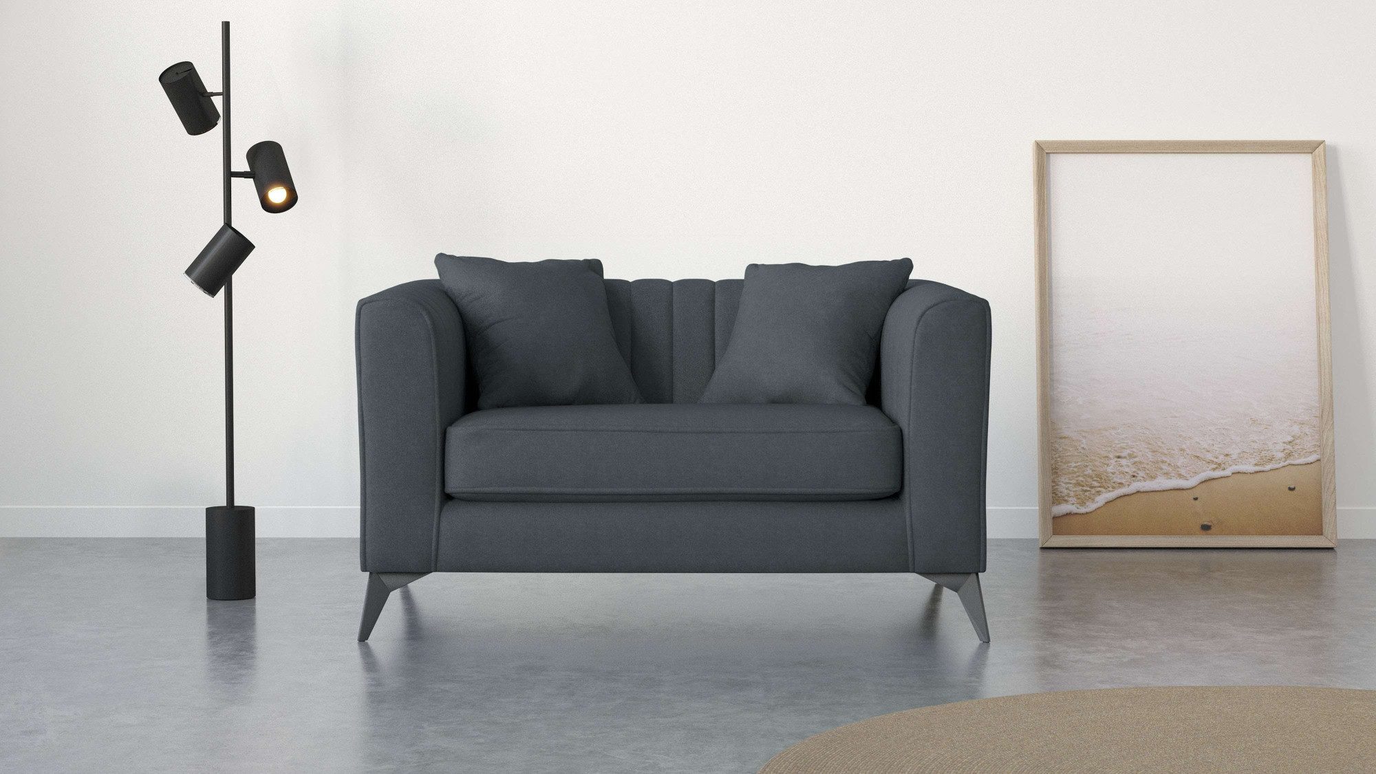 Places of Style Loveseat MATTHEW B/T/H: 130/86/74 cm Sessel, incl. Zierkissen, feine Steppung im Rücken, belastbar bis 200kg