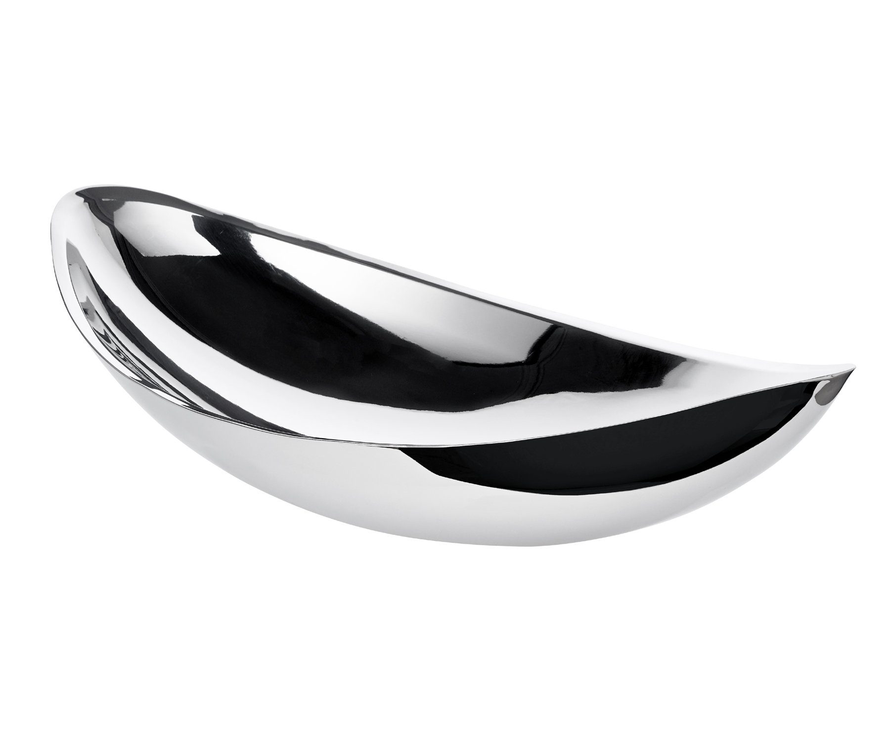 EDZARD Servierschale Halifax, Edelstahl, Schale, oval, Silber-Optik, hochglanzpoliert, H 10 cm