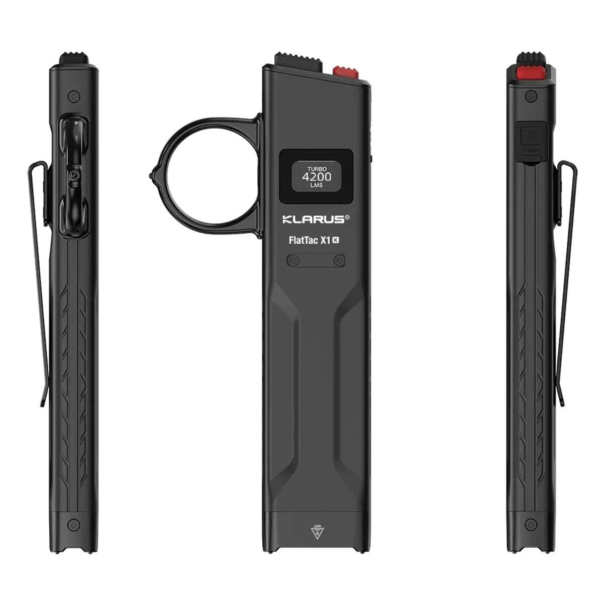 LED Taschenlampe X1 K FlatTac 4200 Lumen - Taktische Taschenlampe mit Fingerring