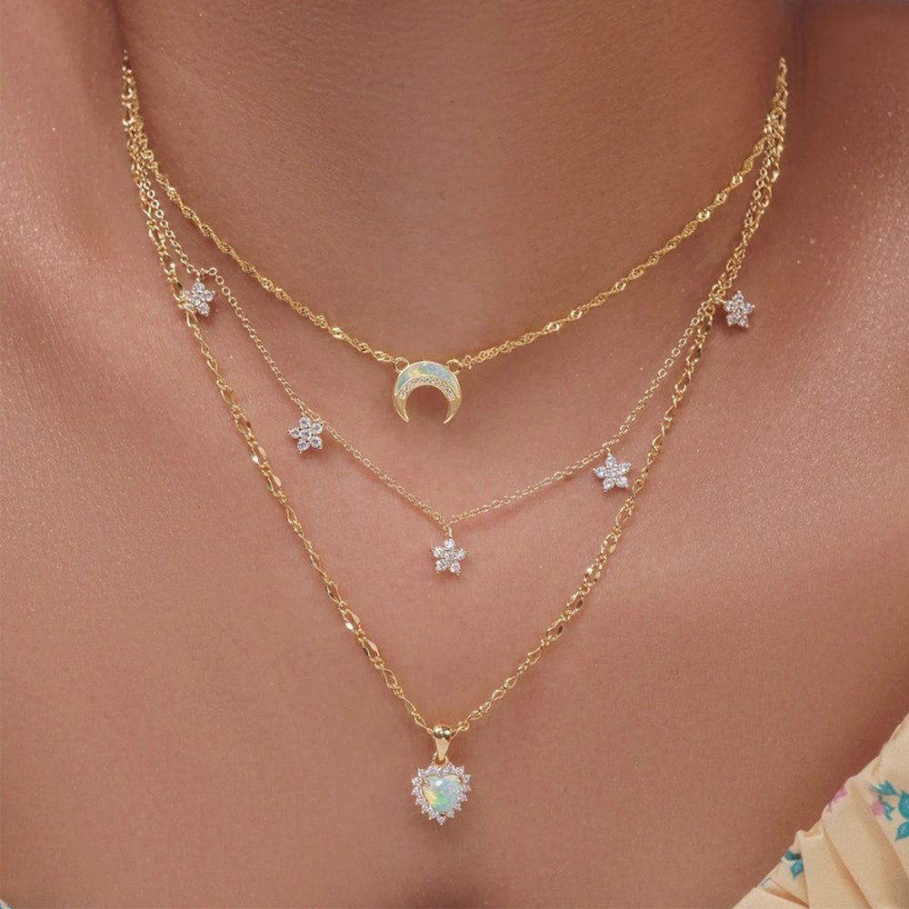 Coonoor Perlenkette Mehrreihige Halsketten für Damen,Boho günstig online kaufen
