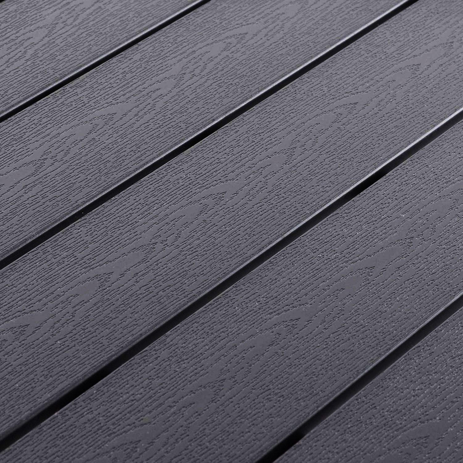Mojawo 125x70cm schwarz Küchentisch Aluminium Esstisch anthrazit Non-Wood Gartentisch /