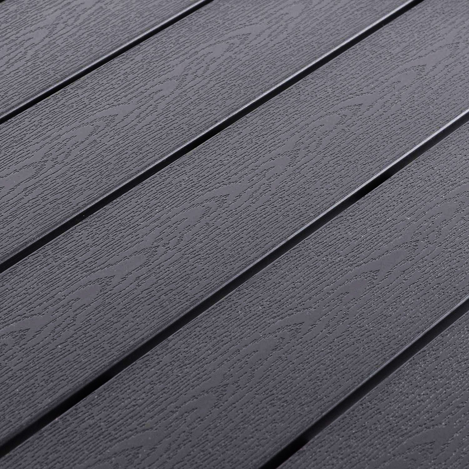INDA-Exclusiv Küchentisch Non-Wood Aluminium Gartentisch Esstisch anthrazit / schwarz 150x80cm