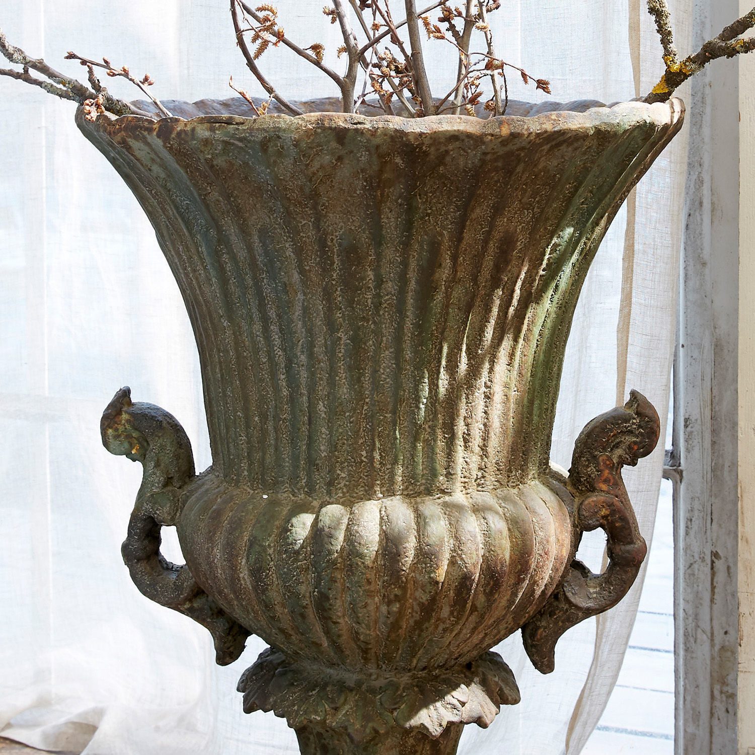 Mirabeau Tischvase Amphore Estefanie antikgrün