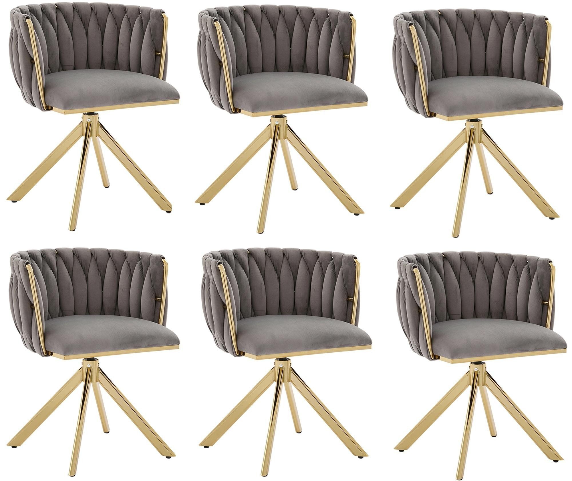 LVHOM Armlehnstuhl Set, 180° drehbar mit runden Rückenlehne, Wohnzimmerstuh günstig online kaufen