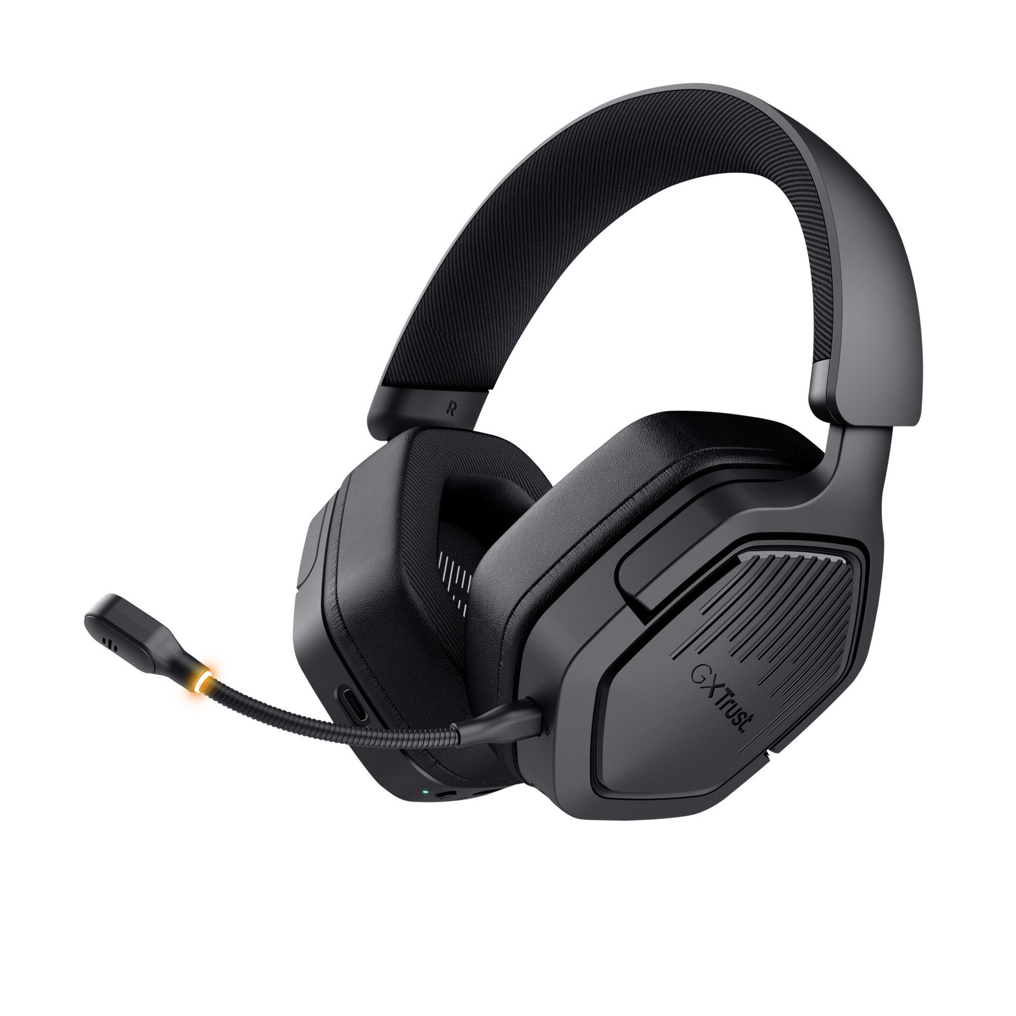 Trust GXT493 Carus Wireless Gaming Multiplattform-Headset kabellos Gaming-Headset (Kabelloses Multi-Plattform-Gaming-Headset I Verbindungsmöglichkeiten: 2,4-GHz-USB-Empfänger mit niedriger Latenzm Bluetooth, 3,5-mm-Klinkenanschluss I Abnehmbares Mikrofon mit Popfilter I Ohrumschließendes Over-Ear-Design I Gepolsterter, verstellbarer Kopfbügel)