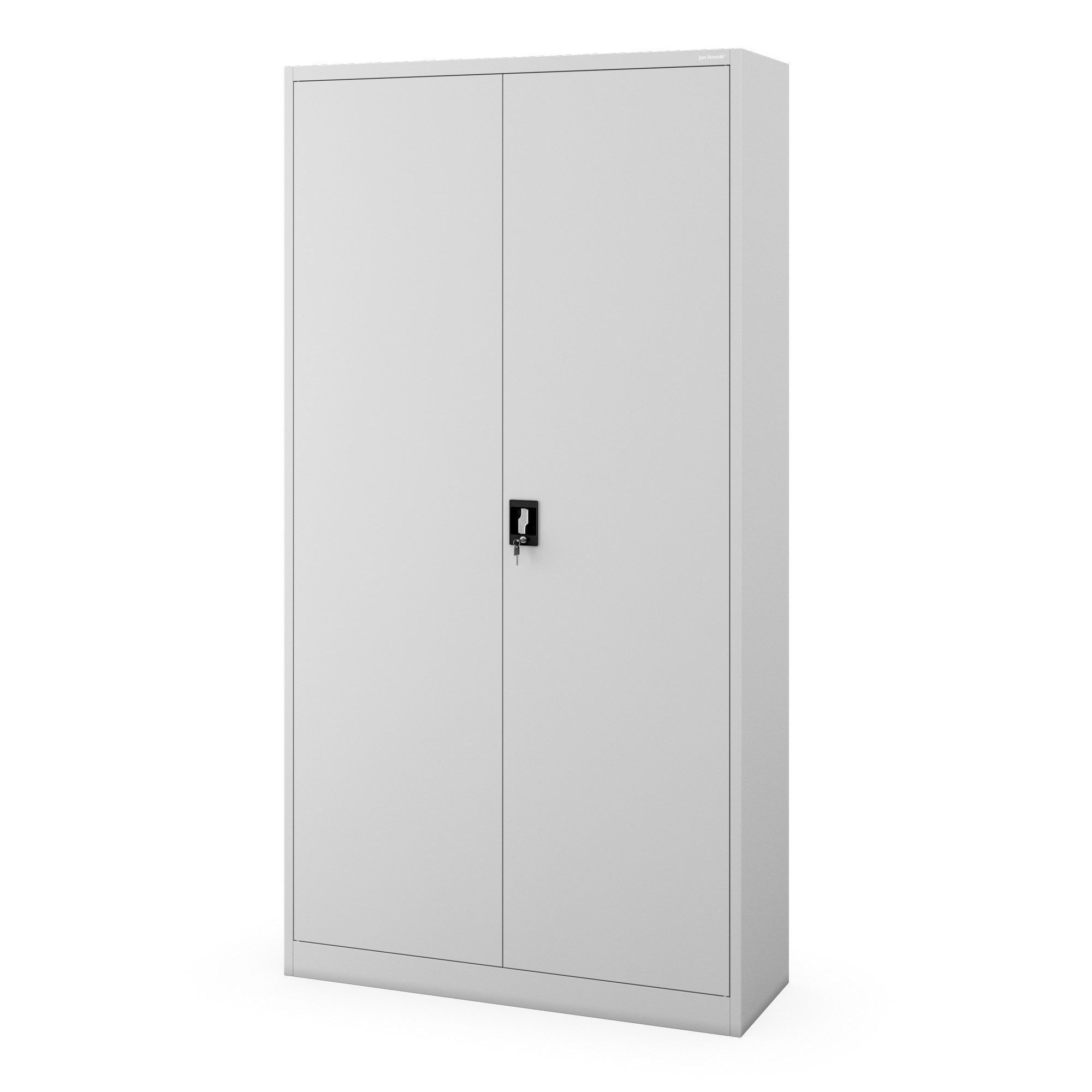 Jan Nowak Aktenschrank Metall Büroschrank abschließbar 115 cm JAN II H220 5 Böden (Stahl 0,7 mm Wandmontage möglich PZH-zertifiziert 4 Farben) Ordnerschrank 80 Ordner Schloss 2 Schlüssel 220 cm robust