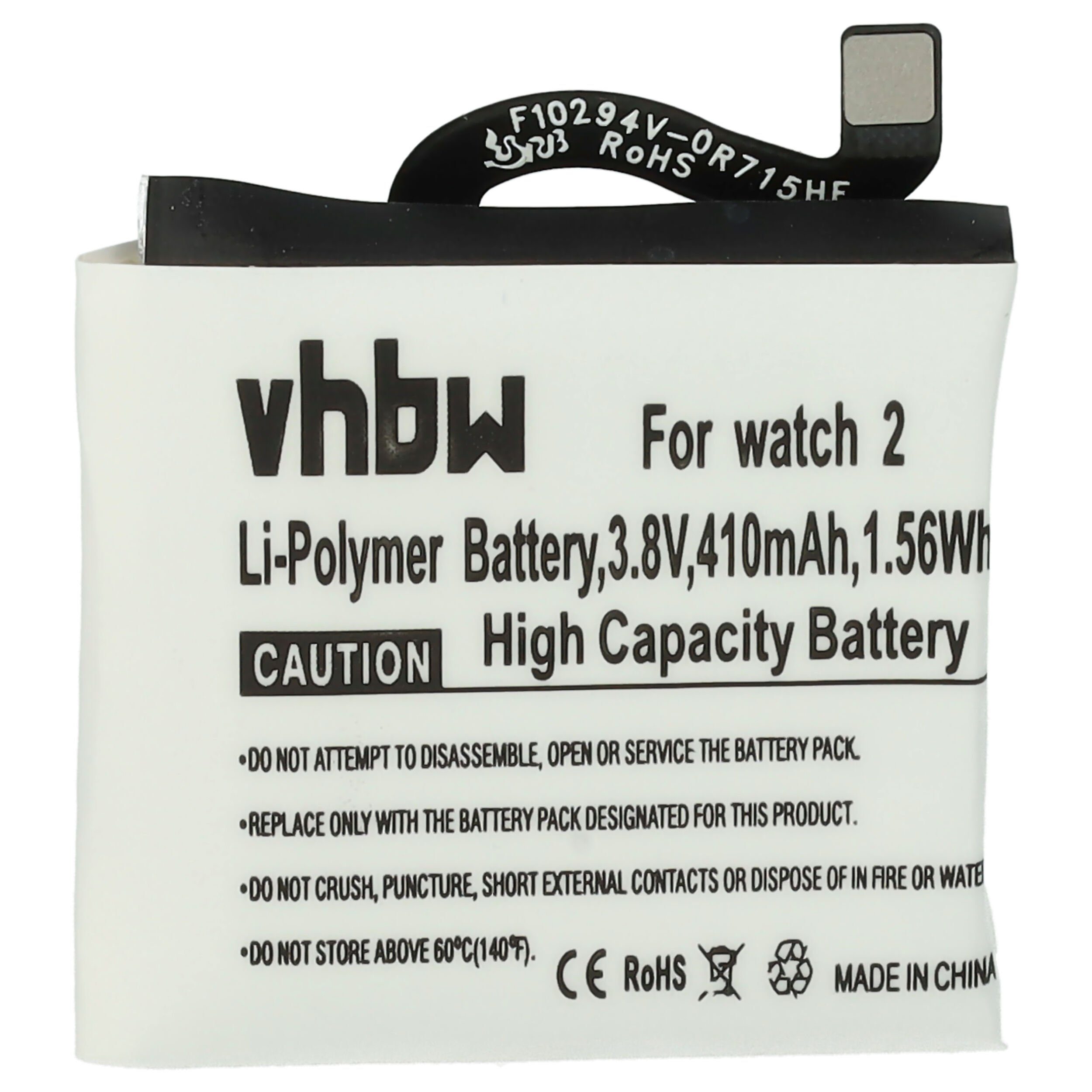 Watch (3,8 V) Akku 2 mAh Watch Watch 2 kompatibel mit GT+, Pro, 410 Li-Polymer Huawei vhbw