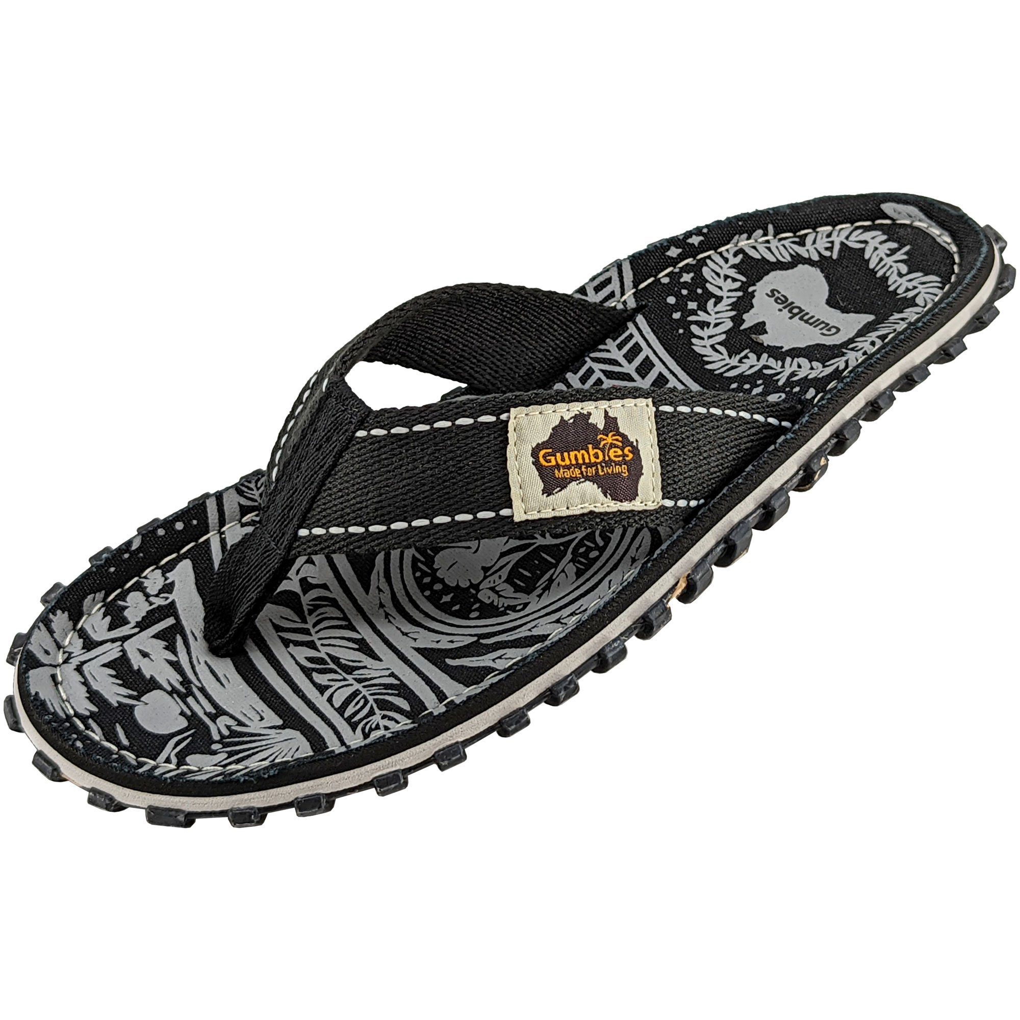 Gumbies Original in Midnight Black T-Strap-Zehentrenner Hergestellt aus recycelten Materialien