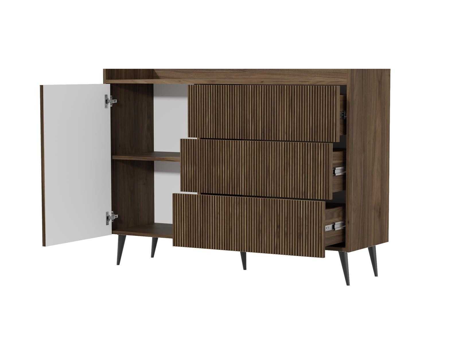 Compleo Schubkastenkommode mit 3 Schubladen, Japandi design, Sideboard modern MODE