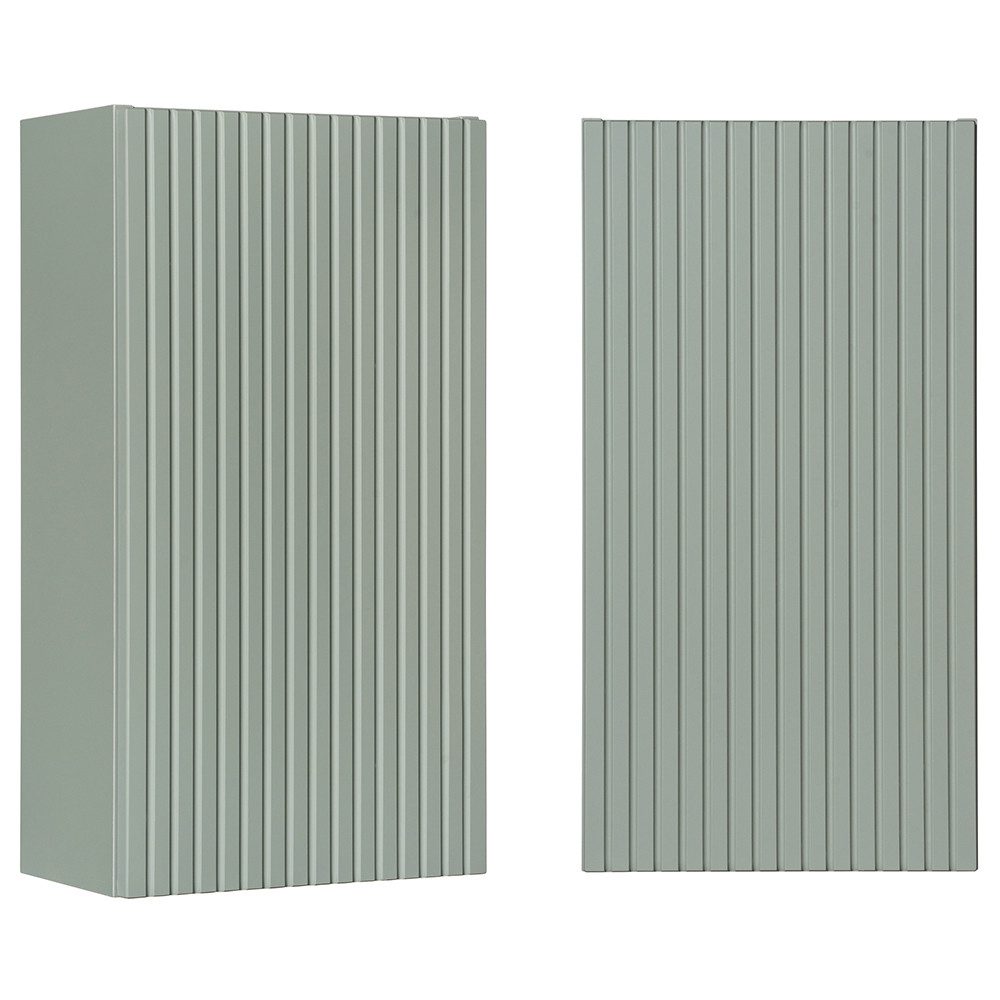 Lomadox Hängeschrank NEWPORT-56-GREEN Wandschrank Badschrank, Schilfgrün, gerillte Front, ca. 30/57/19cm