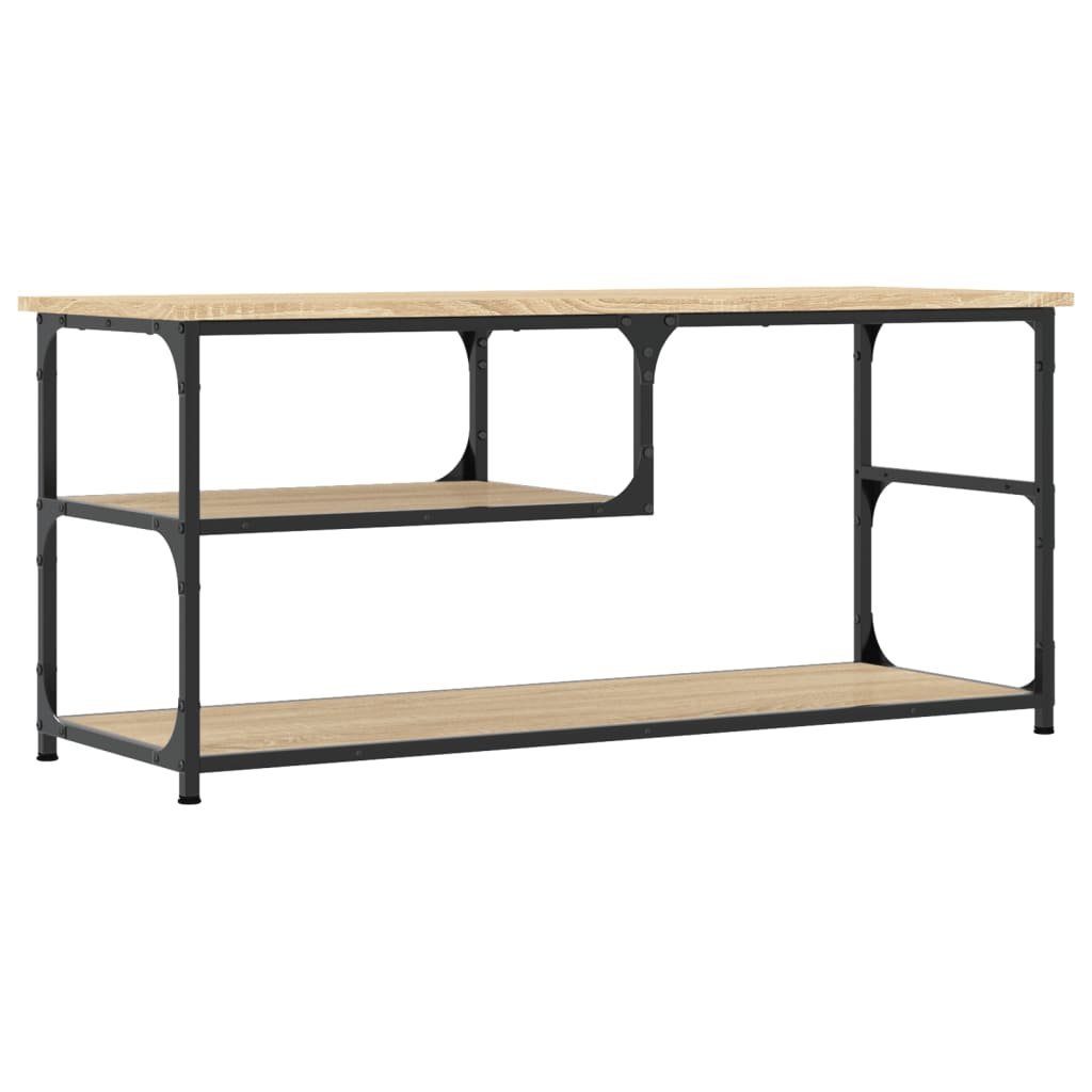 TV-Schrank Sonoma-Eiche Holzwerkstoff und furnicato 103x38x46,5 Stahl cm