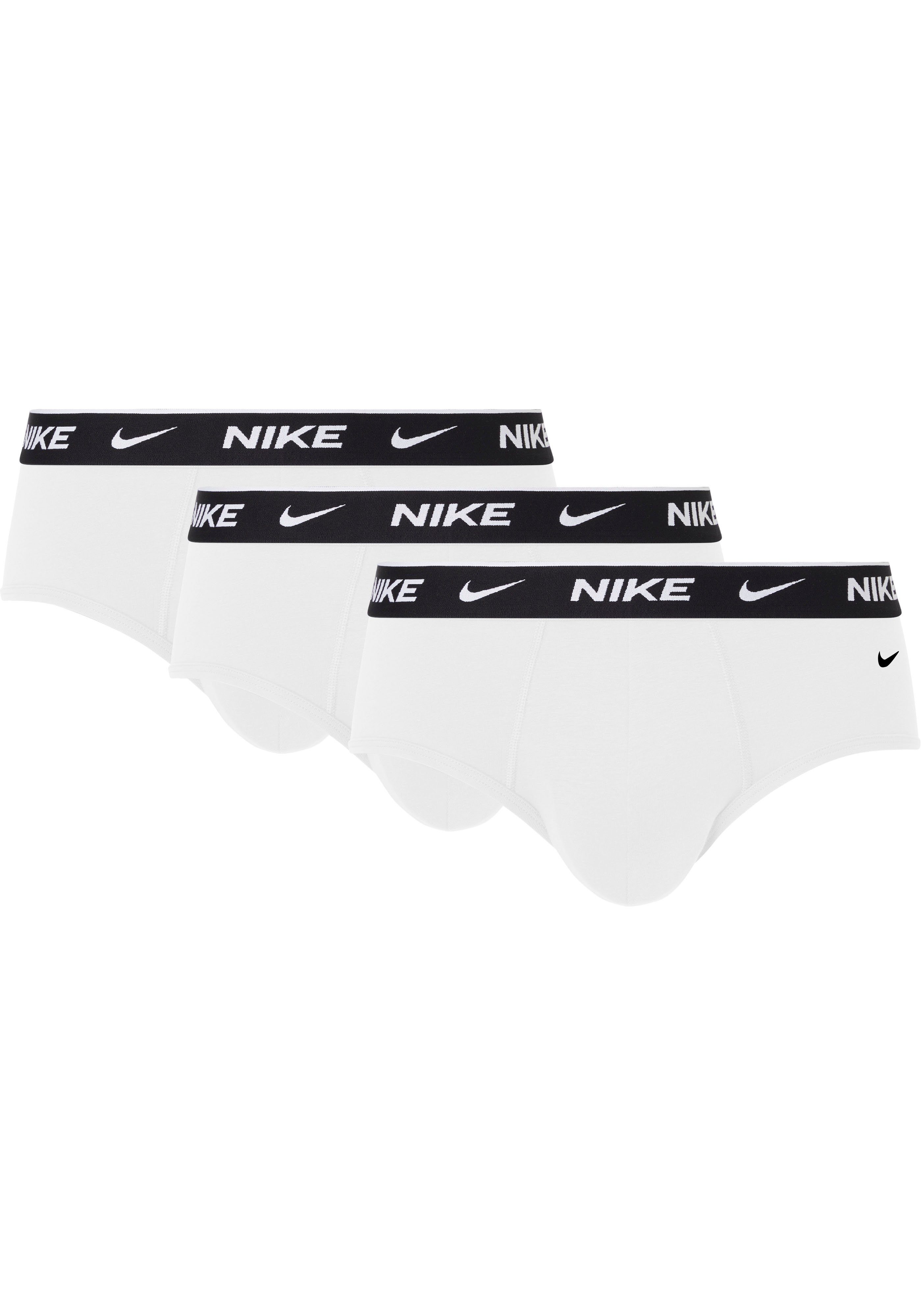 Underwear NIKE Slip mit 3PK Logo-Elastikbund WHITE/WHITE/WHITE 3-St., 3er-Pack) BRIEF (Packung,