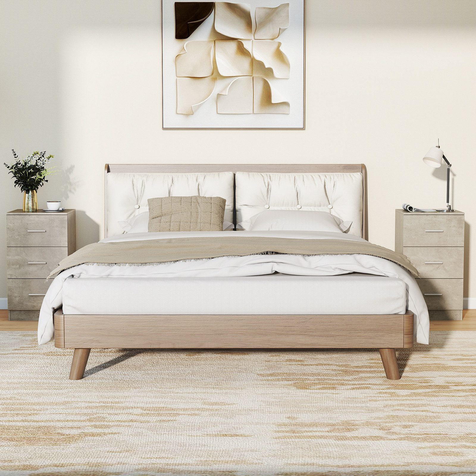 COSTWAY Nachttisch (2-St), mit 3 Schubladen, Büroschrank Beistelltisch 37x3 günstig online kaufen