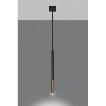 SOLLUX lighting Pendelleuchte Hängelampe Pendelleuchte MOZAICA 1 schwarz/Gold, 1x G9, ca. 8x8x100 cm
