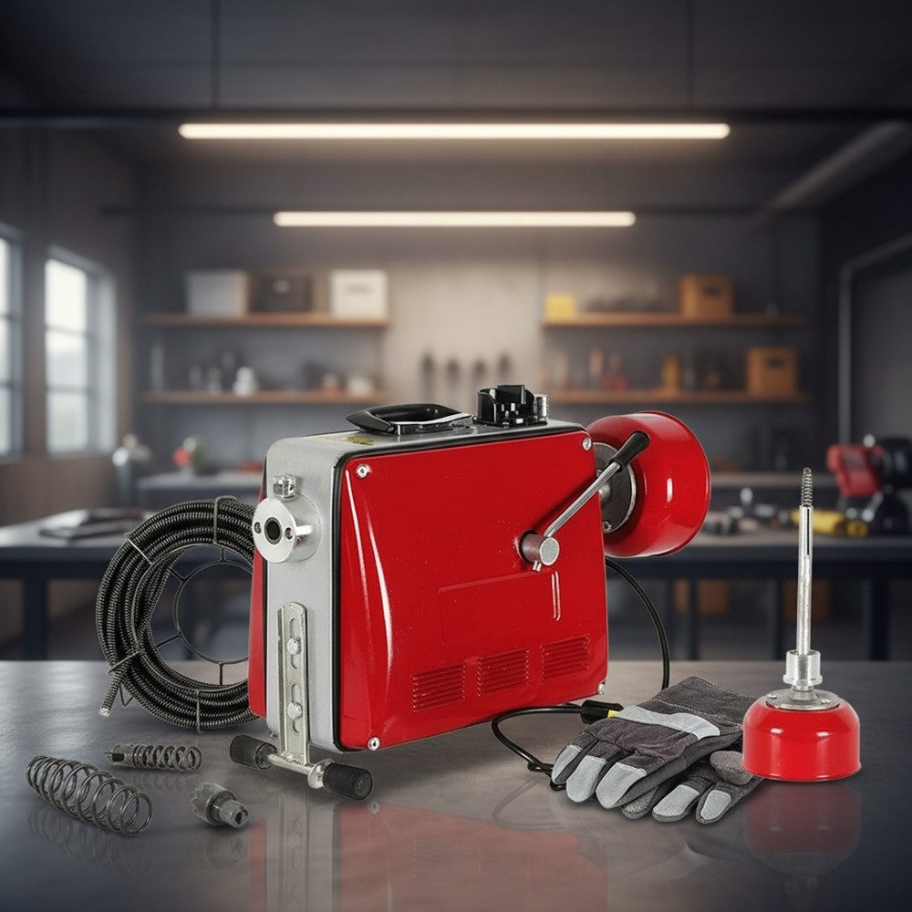 Feel2Home Rohrreinigungsspirale Rohrreinigungsmaschine Rohrreiniger 500W 16mm Abflussreiniger Spirale, L: 36.5 cm, mit Links-/Rechtlauf über Schalterstellung