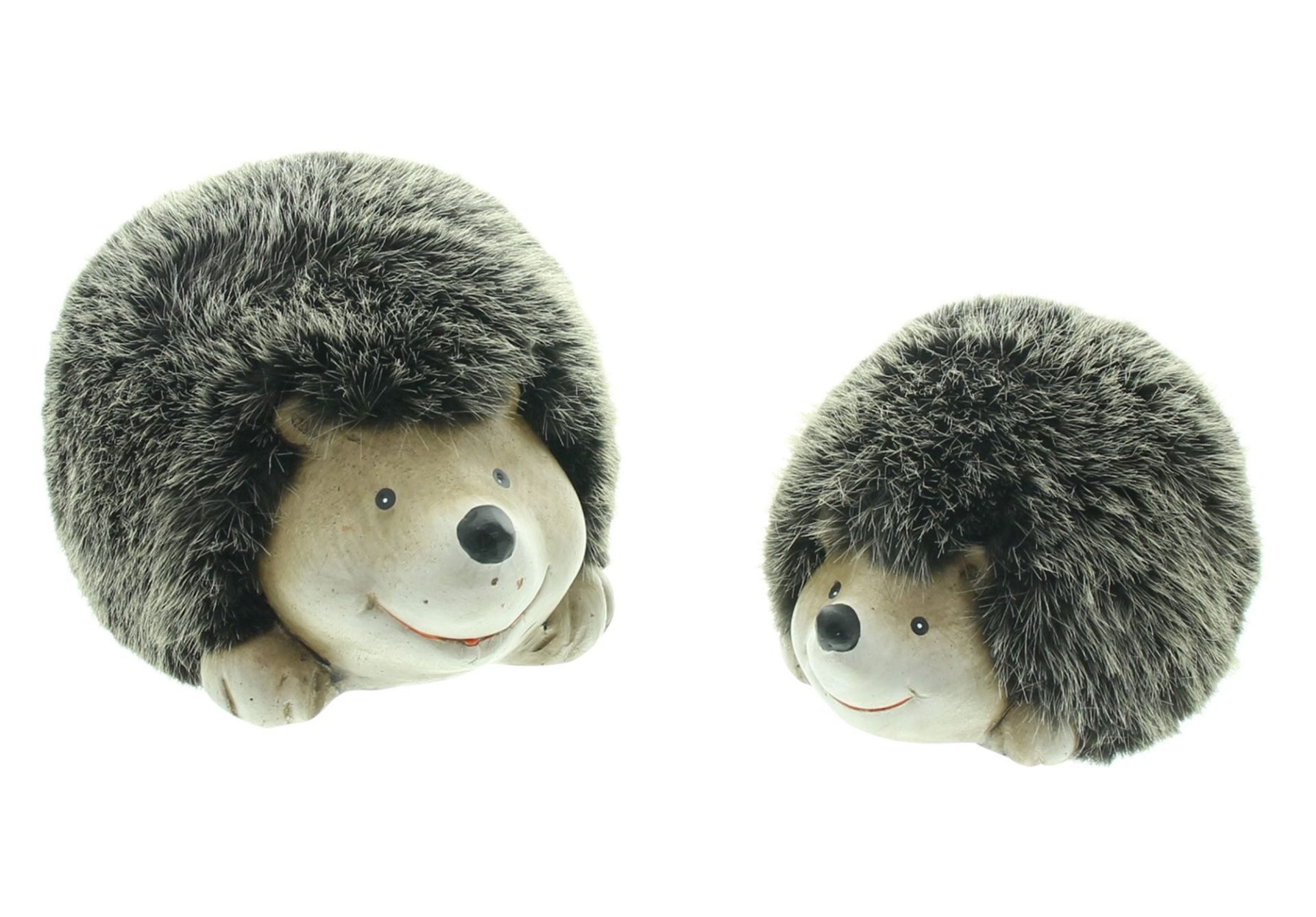 Home-trends24.de Dekofigur Deko Figur Igel Herbst Tisch Kunstfell Terracotta Braun Beige 2er Set (2 St)