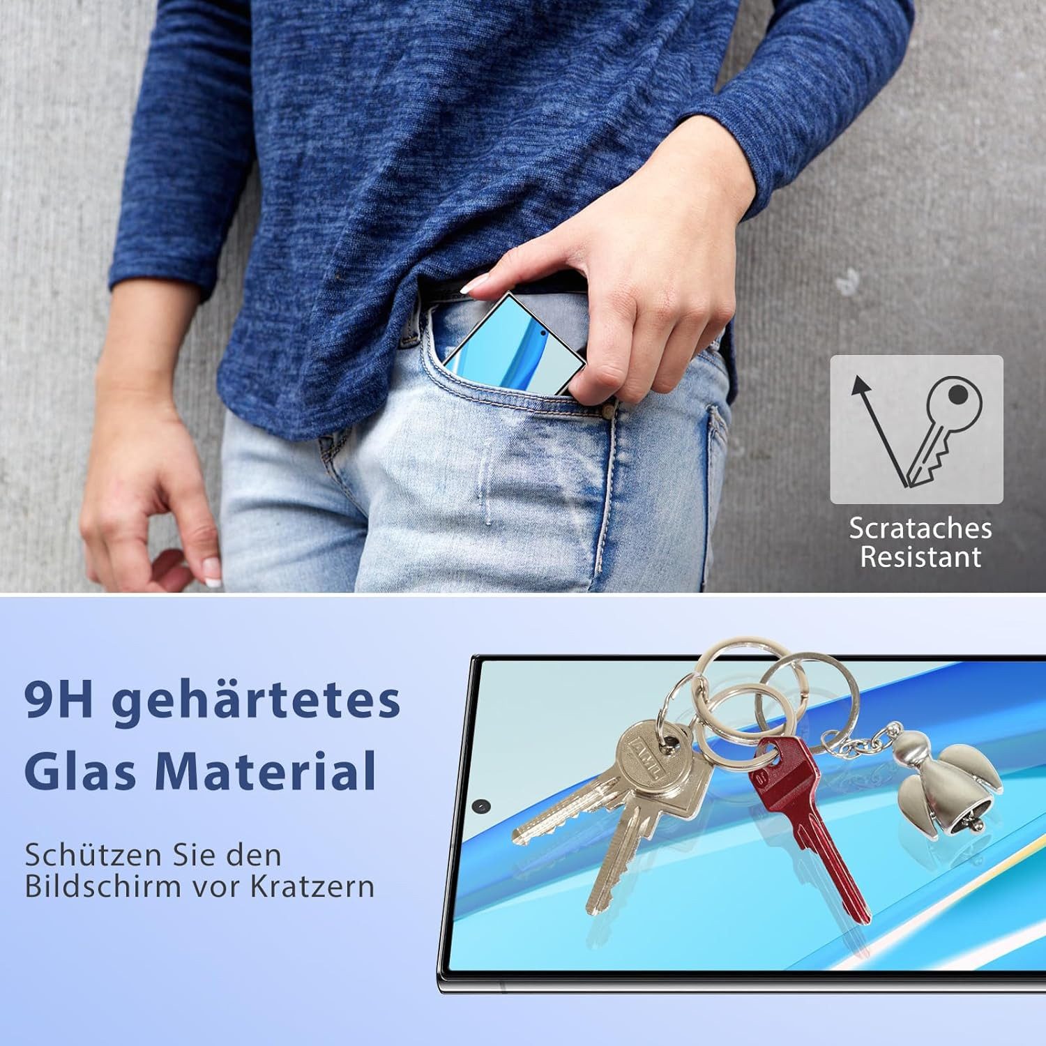 CLM-Tech Displayschutzglas 2X Schutzfolie für Samsung Galaxy S24 Panzerfolie Kameraschutz für Samsung Galaxy S24, 2er Set Kameraglas Panzerglas Displayschutz 9H – Bild 5 von 5