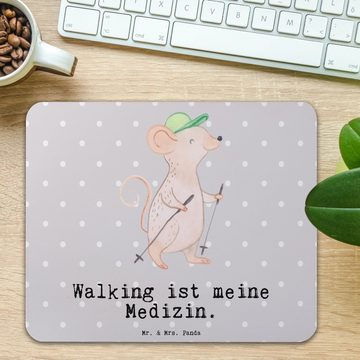 Mr. & Mrs. Panda Mauspad Maus Walking - Grau Pastell - Geschenk, Walken, Arbeitszimmer, Auszei (1-St), Rutschfest