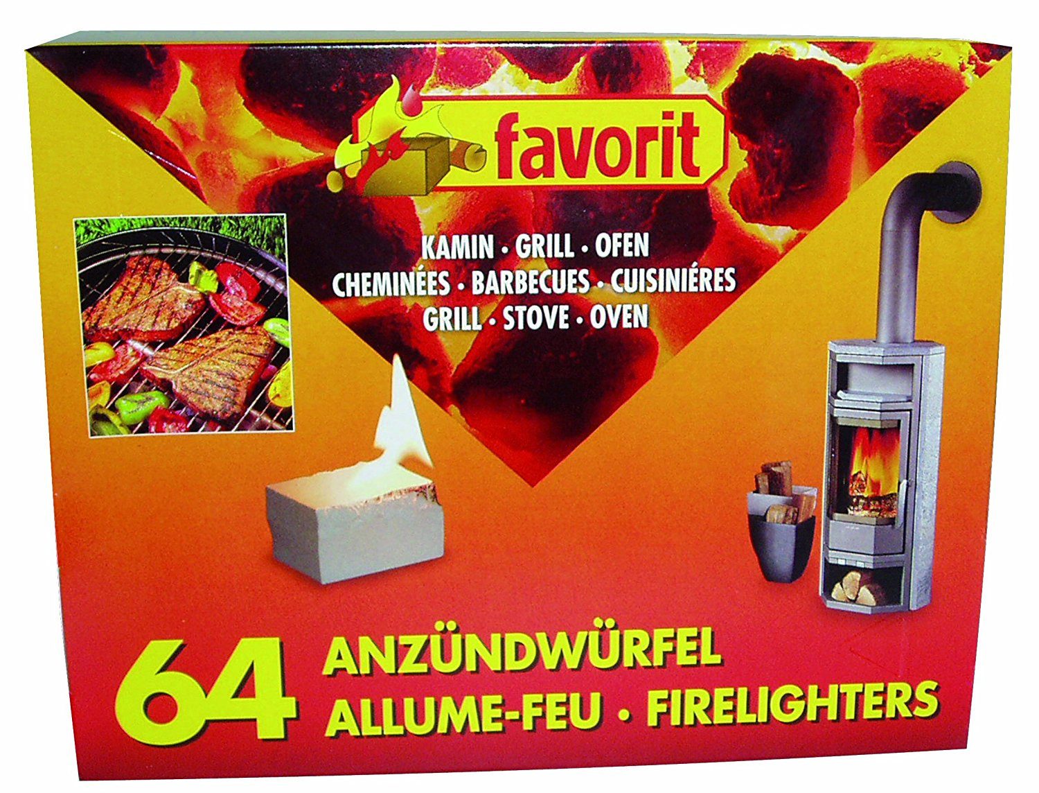 favorit Grillanzünder Favorit Anzündwürfel 64 Stück weiss