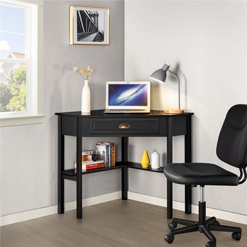 Yaheetech Schreibtisch, Ecktisch Platzsparender Computertisch mit Schublade