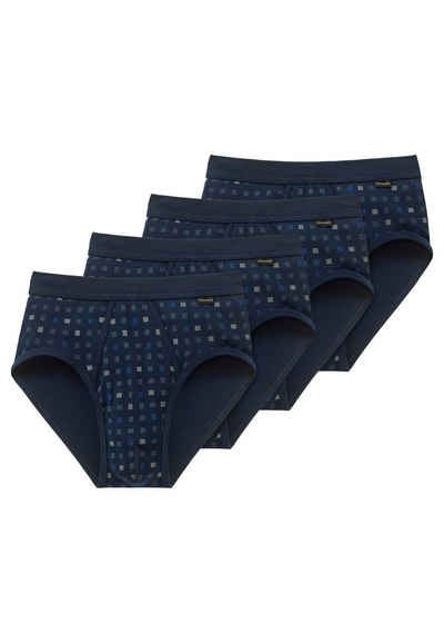 Schiesser Slip 4er Pack Cotton Essentials Feinripp (Spar-Set, 4-St) Slip / Unterhose - Baumwolle - Mit Eingriff - Strapazierfähig