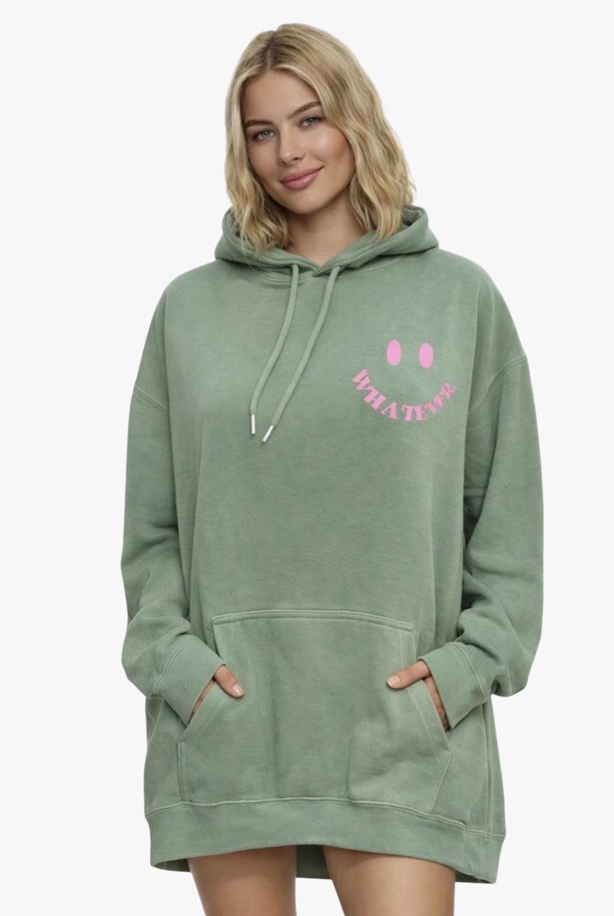 Worldclassca Hoodie Worldclassca Oversized WHATEVER Hoodie Kapuzenpullover Sweatshirt Neue Kollektion - Stilvolle und gemütliche Casual Mode für Damen