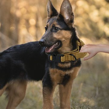 CALIYO Hunde-Halsband Militär Halsband Taktisches Hundehalsband mit Griff, für Mittlere Große Hunde Training Jagd, mit Robuste Metallschnalle