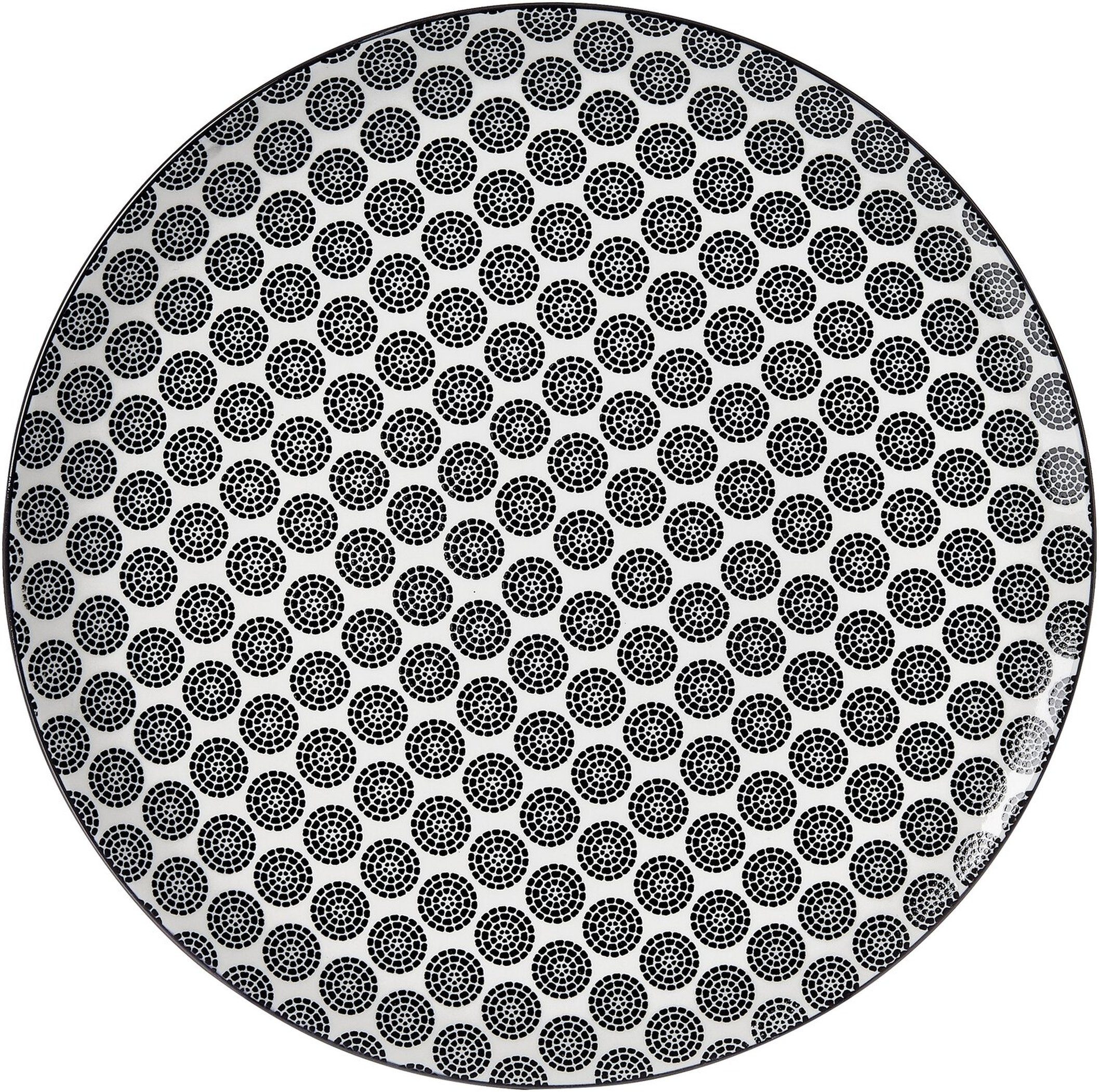 Ritzenhoff & Breker Speiseteller Speiseteller Teller Takeo Porzellan mehrfarbig rund Ø 26,5 x H 2,5 cm, (1 St), Spülmaschinengeeignet