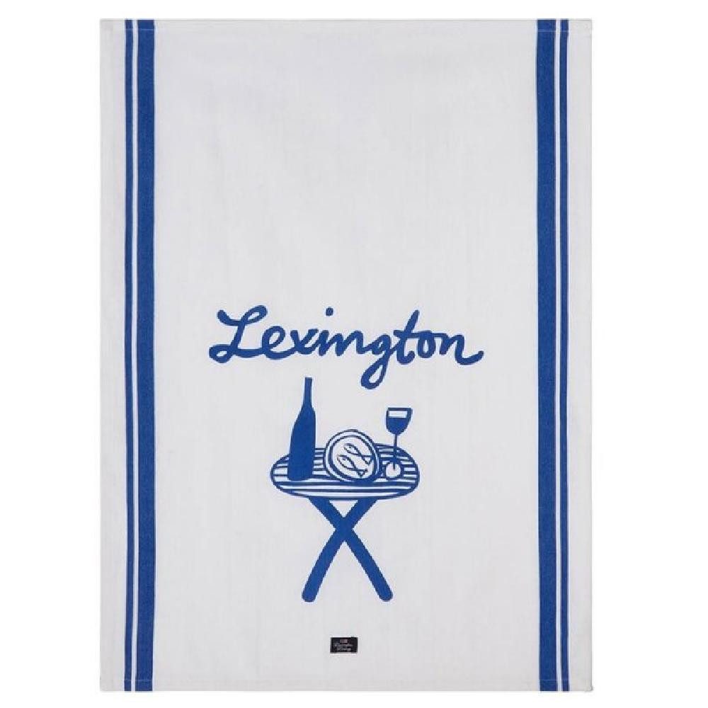 Lexington Geschirrtuch Geschirrtuch Table Blau Weiß mit Küchentisch (50x70cm)