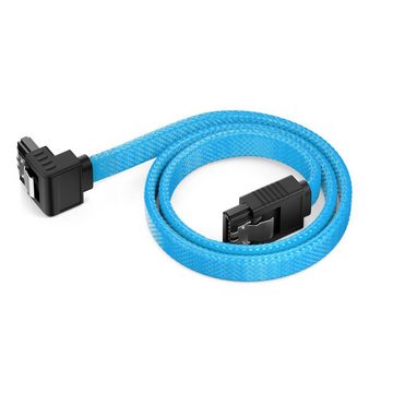 deleyCON deleyCON 30cm SATA 3 Kabel Nylon 6Gbit/s HDD SSD 1 L-Stecker 90° Computer-Kabel