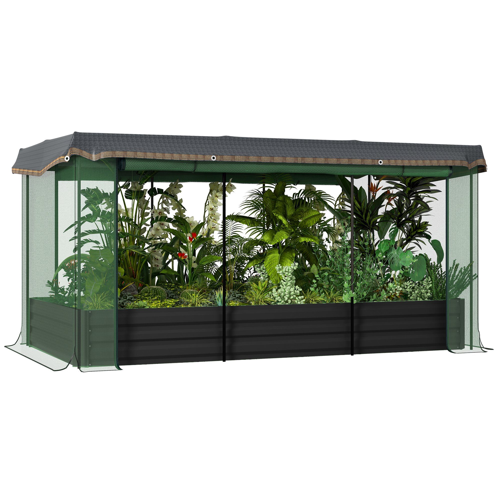 Outsunny Hochbeet Stahl Pflanzkasten, Blumenkasten mit günstig online kaufen