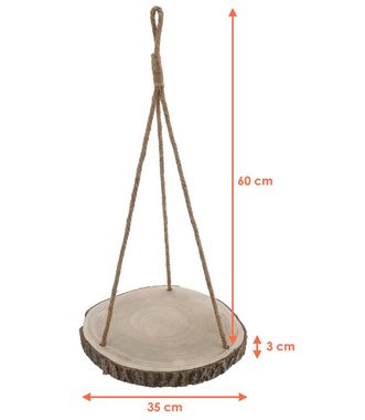 Spetebo Dekohänger Baumscheibe mit Rinde - 35 cm (Packung, 1 St., 1 Scheibe), Holz Scheibe mit Naturkordel zum Hängen