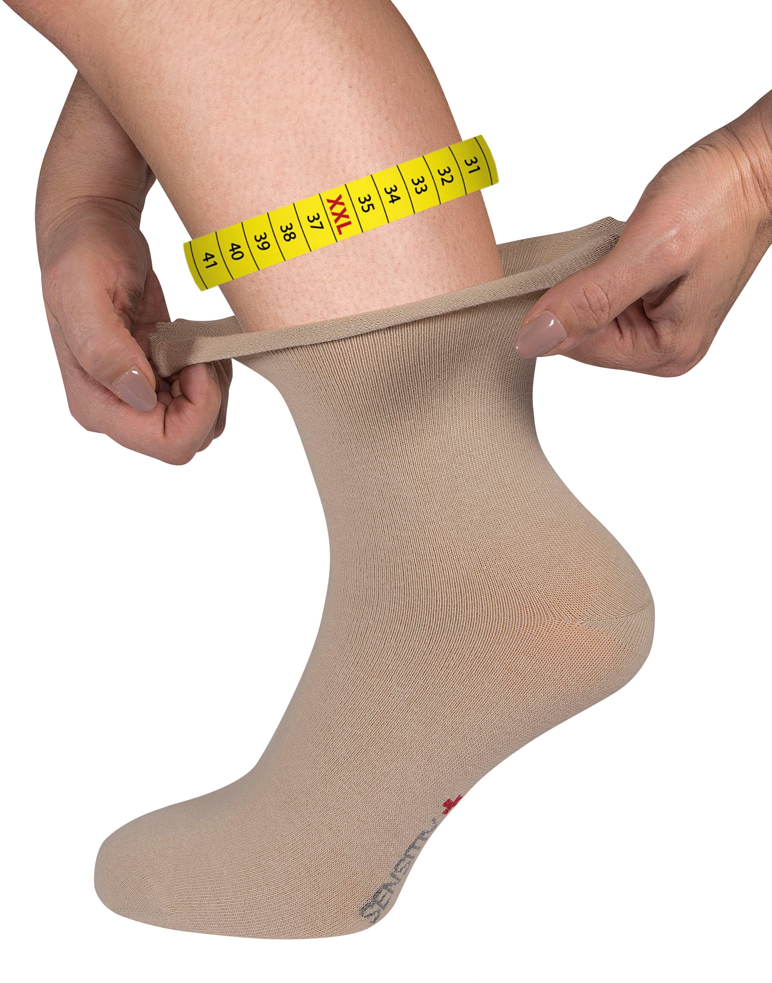 Gesundheitssocken "Sensitiv Elegant Socken" feine Strickung, druckfreier Rollbund