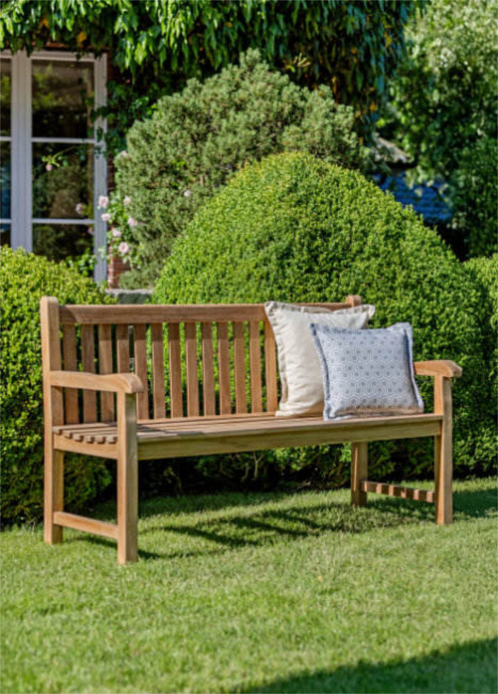 Kai Wiechmann Gartenbank Massive Teakholzbank als wetterfeste Holzbank & Sitzbank, nachhaltige und unbehandelte Teakbank