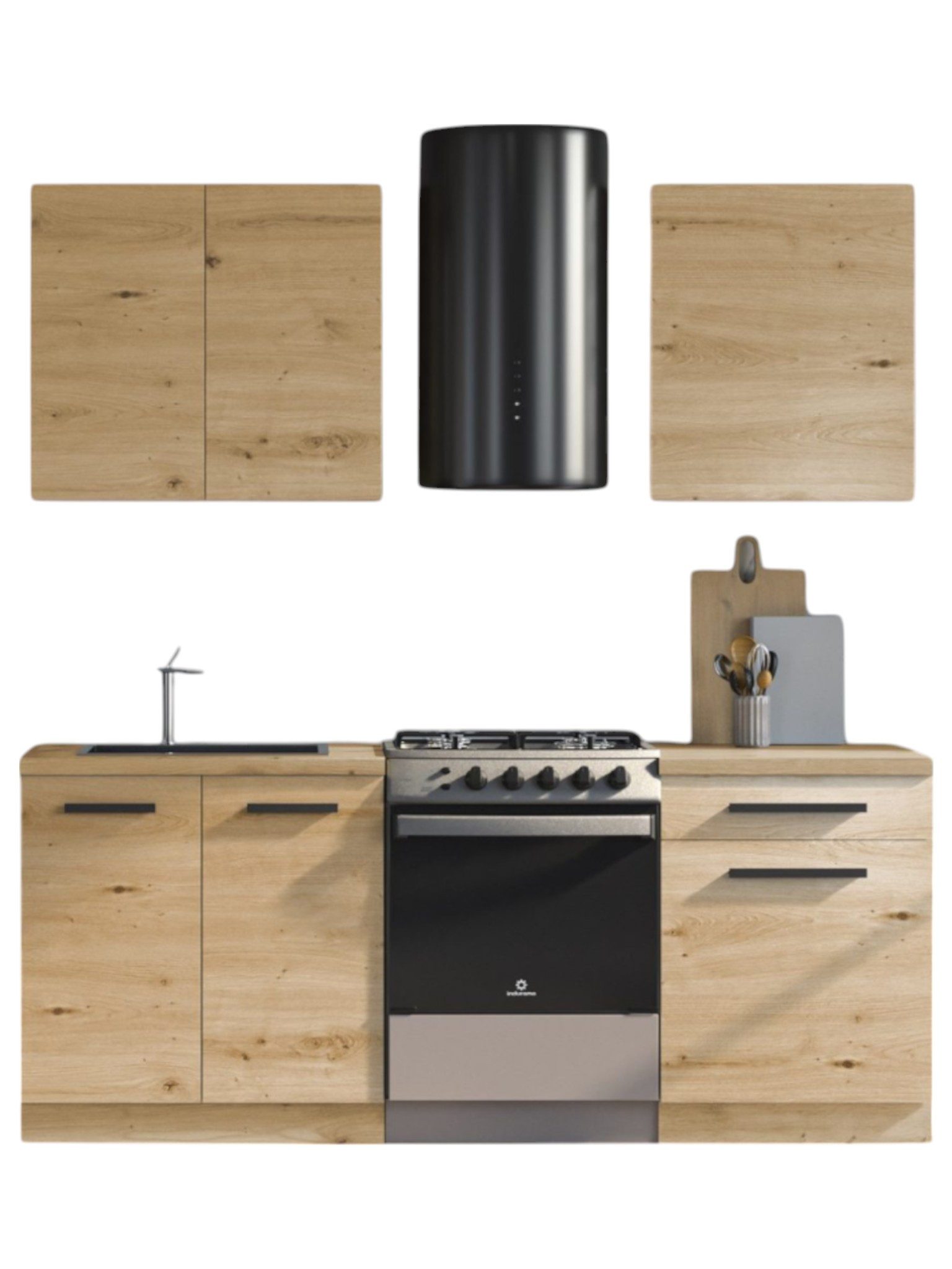ROYAL24_MARKT Кухниzeile K13-G140 - Langen - Эко-товарes und umweltfreundliches Design, (Komplett Set), Top Qualität - Modernes Design - Feinste Materialien.