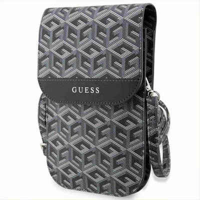 Guess Smartphone-Hülle Guess Universell Handy Tasche Umhängetasche GCube Stripe Schwarz