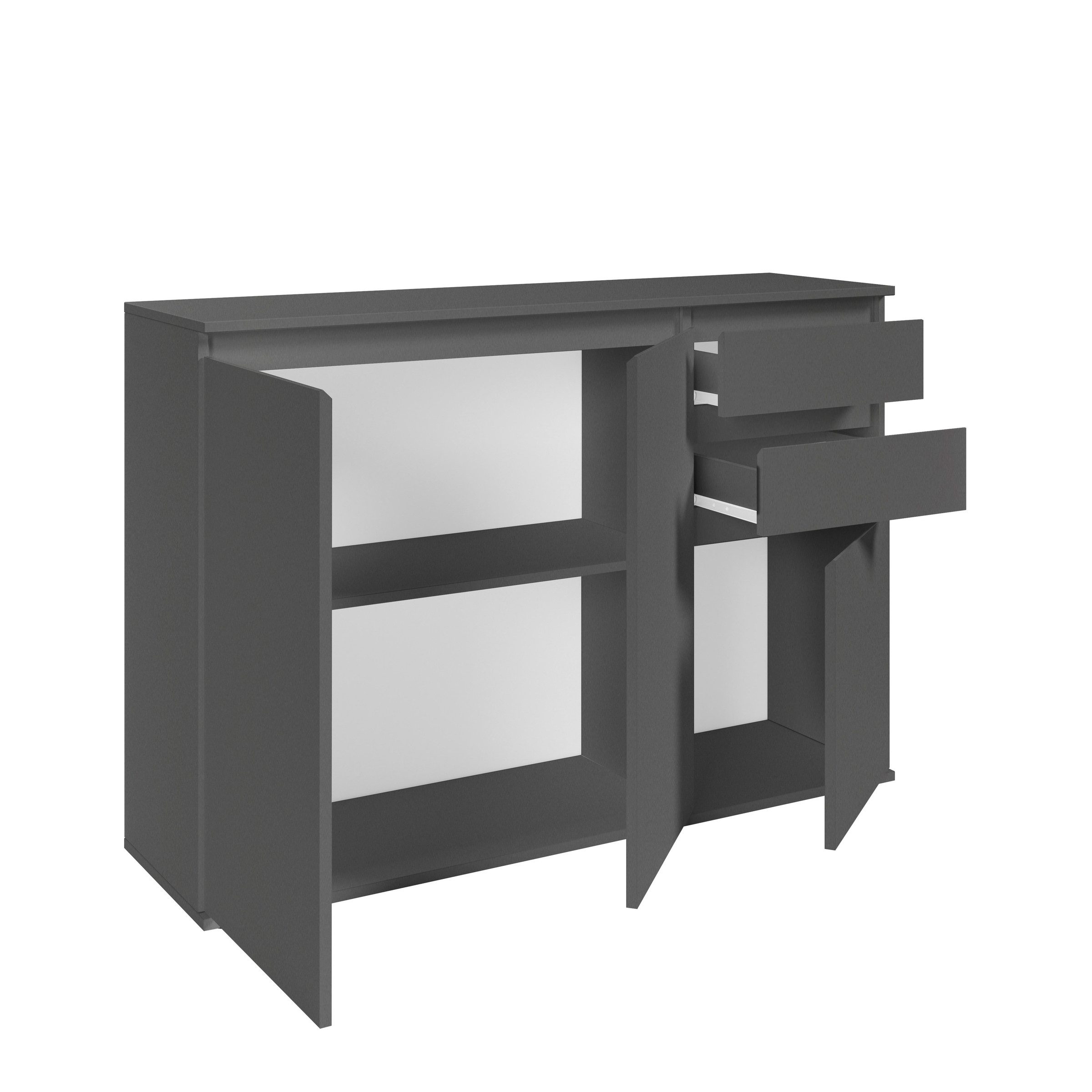 Bega Consult Sideboard 3 Türen, 2 Schübe, in anthrazit - 119x84x35cm (BxHxT)