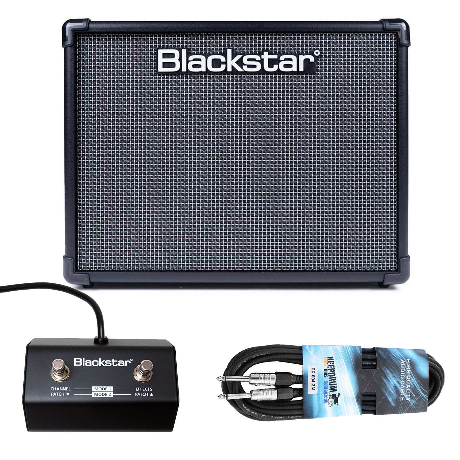 Blackstar ID Core 40 V3 Verstärker mit FS-11 Fußschalter und Klinkenkabel Verstärker (40,00 W)
