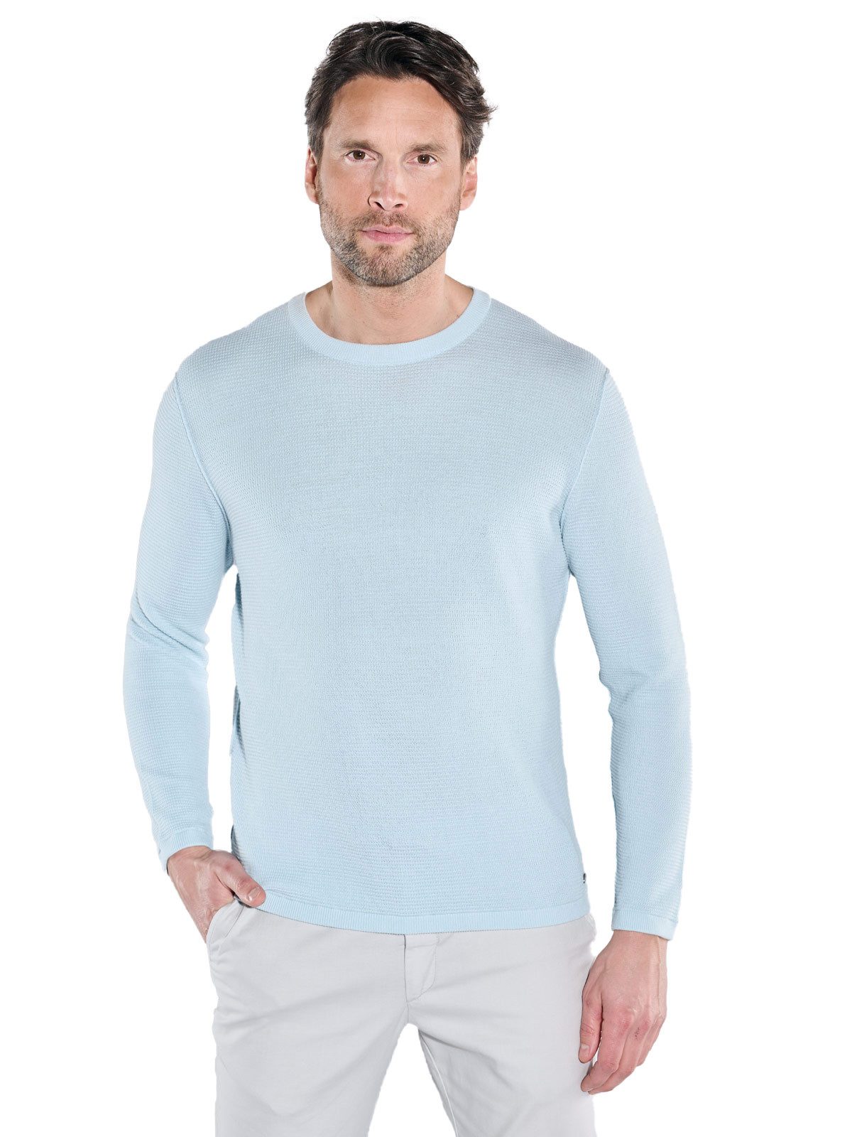 Engbers Rundhalspullover Pullover strukturiert
