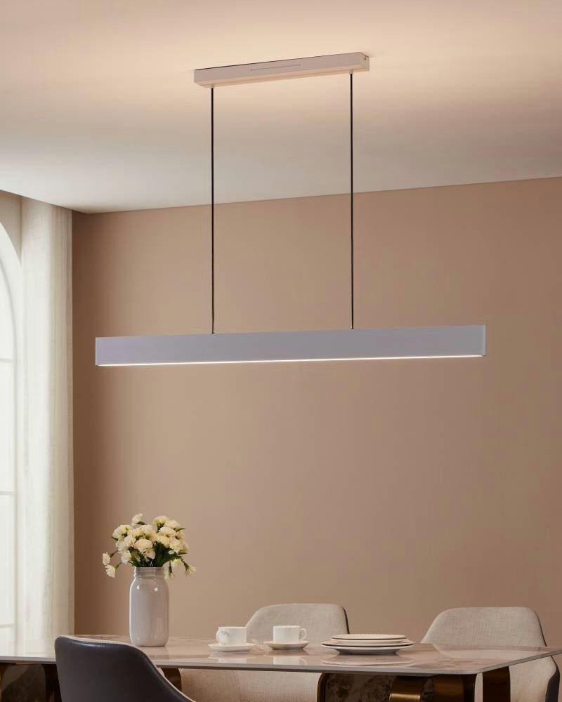 EGLO Hängeleuchte ANDREAS-Z, Bluetooth, CCT - über Fernbedienung, Dimmfunktion, Ein-/Ausschalter, Farbsteuerung, Farbwechsel, Memoryfunktion, Nachtlichtfunktion, RGB, Smart Home, Weckerfunktion, dimmbar über Fernbedienung, mehrere Helligkeitsstufen, LED fest integriert, RGB, warmweiß - kaltweiß, Timer, App / Sprachsteuerung Alexa, 117x7x110cm, exkl. Fernbedienung