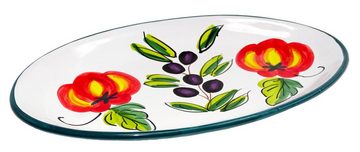 Lashuma Servierplatte, Keramik, Salatplatte oval, handgemachter Servierteller