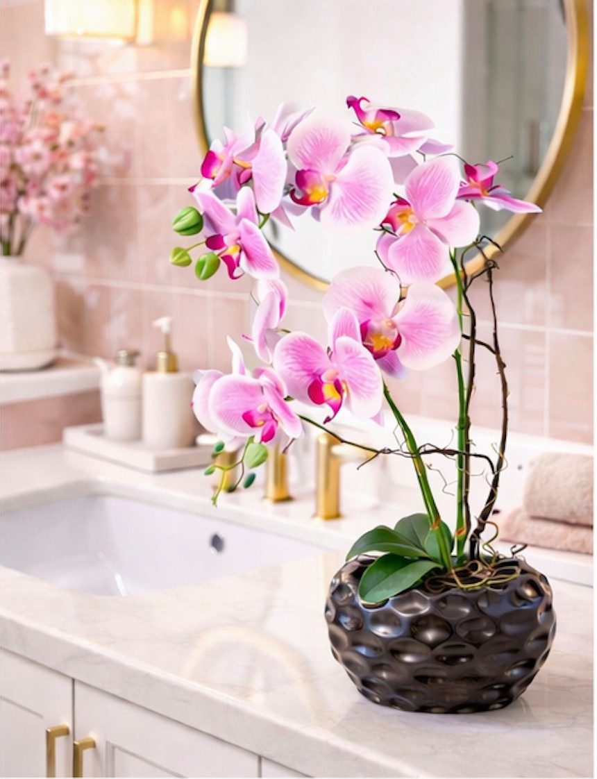 Kunstorchidee Kunstpflanze Orchidee Orchidee, Creativ green, Höhe 55.00 cm, im Keramiktopf
