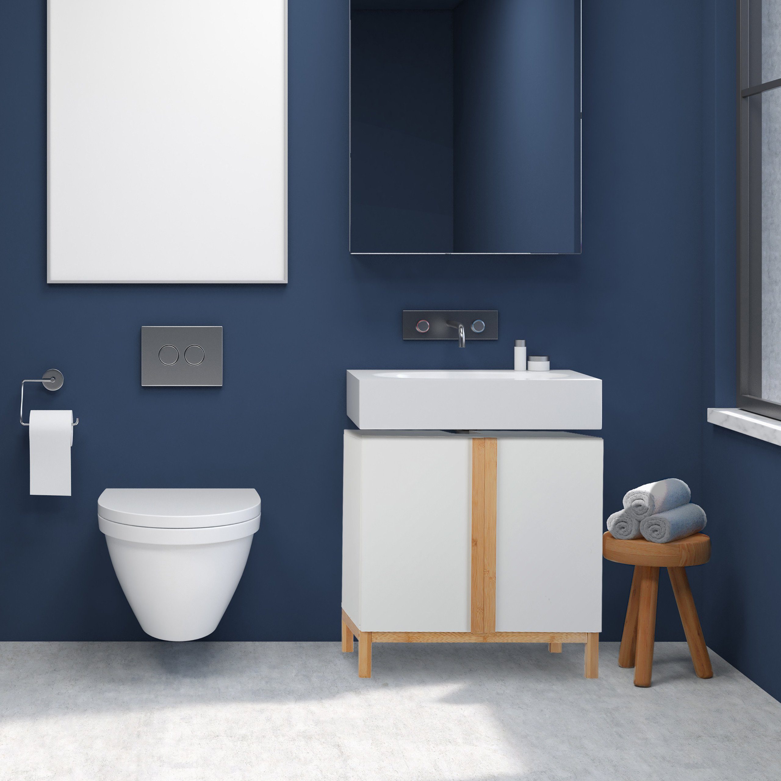 relaxdays Waschbeckenunterschrank Weiß günstig online kaufen