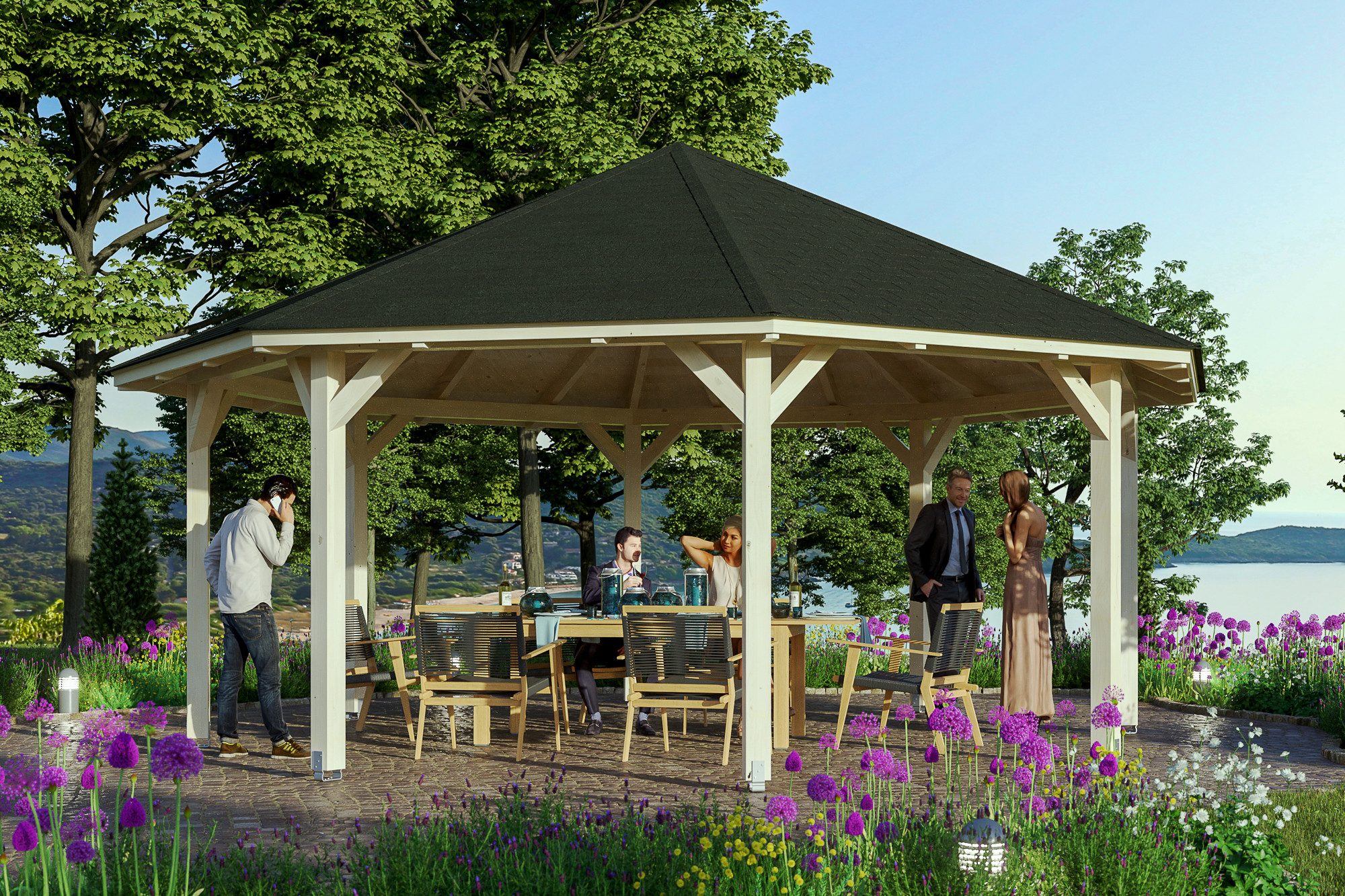 Skanholz Holzpavillon Nice 4, Leimholz, 546 x 546 cm