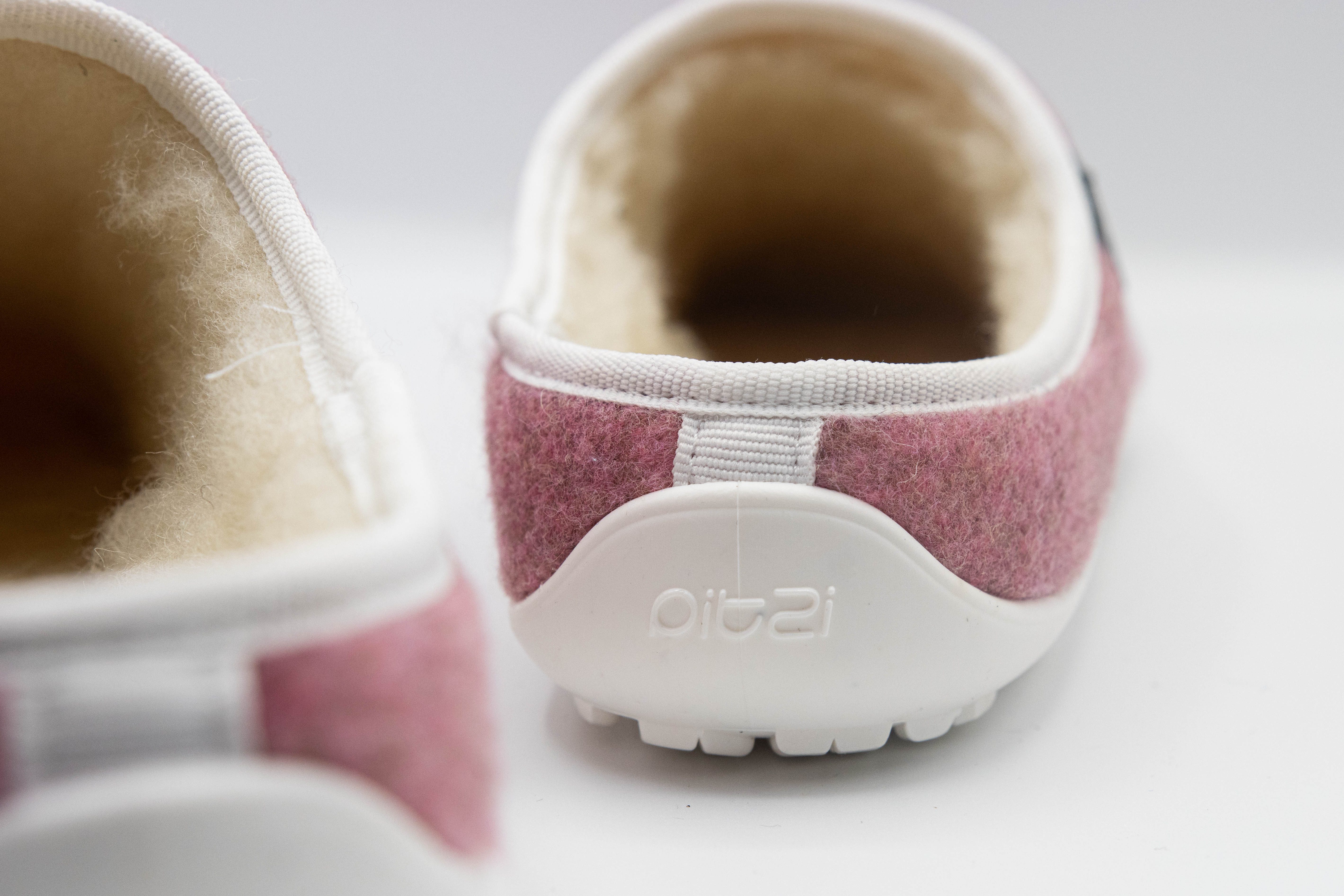 pifit! Pantoffel "cosy" aus Wollstoff, gefüttert, 32101-2, rosa Barfußschuh Pantoffel, Hausschuh