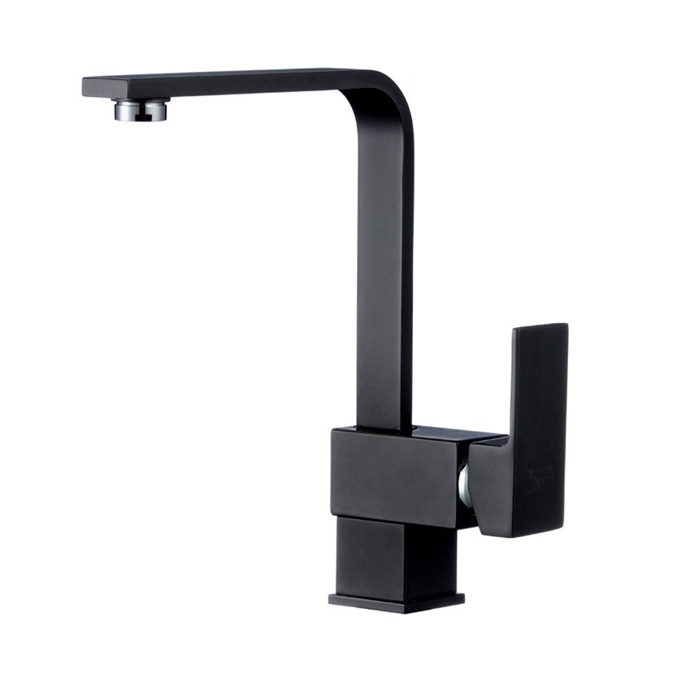 HAC24 Küchenarmatur Küchenarmatur schwarz Küchen Wasserhahn Spültisch Einhandmischer 360° Schwenkbar