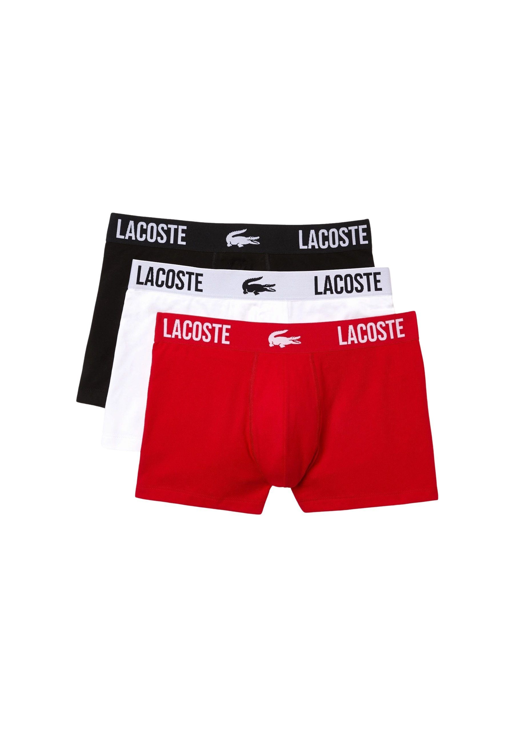 Lacoste Boxershorts Trunk Trunks mit Logo im 3 Pack aus Baumwolljersey (3-St)